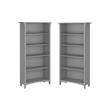 Home Square 5 Shelf Wood Bookcase Set in Cape Cod Gray (Set of 2)