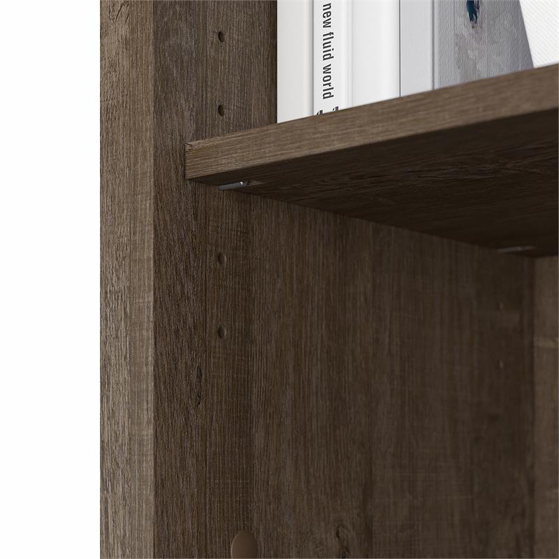 Home Square 5 Shelf Wood Bookcase Set in Ash Brown (Set of 2)
