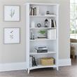 Home Square 5 Shelf Wood Bookcase Set in Pure White and Shiplap Gray (Set of 2)