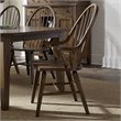 Home Square 2 Piece Windsor Back Wood Dining Arm Chair Set in Rustic Oak