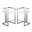 Home Square 2 Piece Faux Leather Counter Stool Set in White
