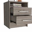 Tu Home Square 2 Drawer Engineered Wood Nightstand Set in Light Gray (Set of 2)