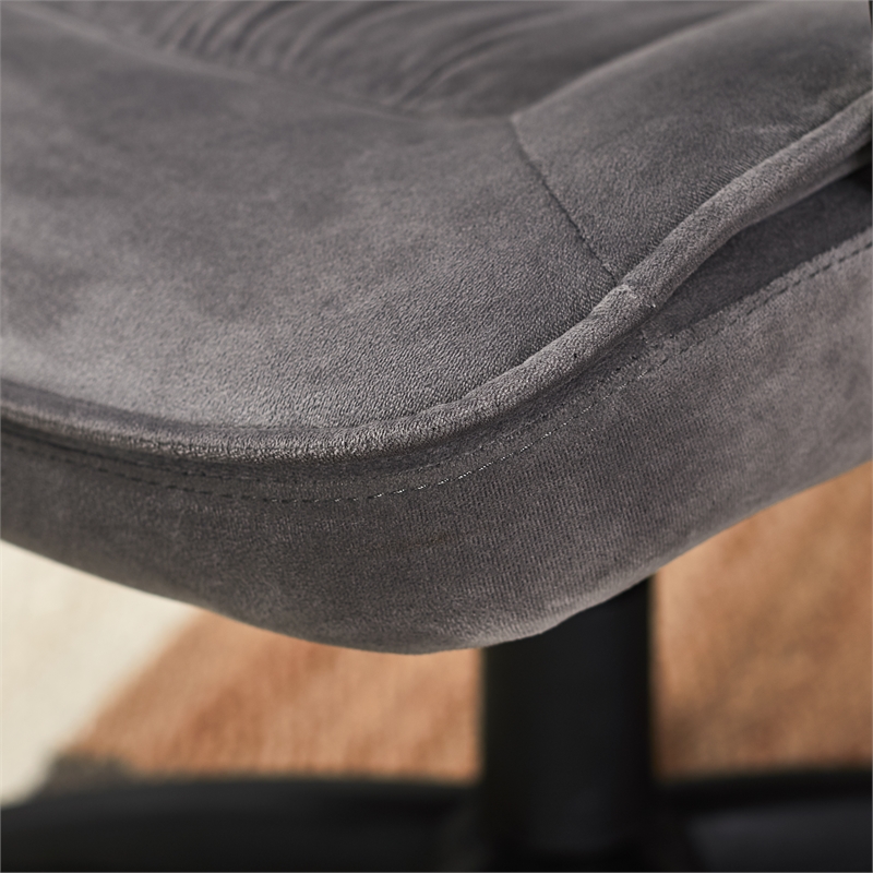 Home Square 2 Piece Velvet Seat Executive Office Chair Set in Gray
