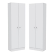 Home Square 2 Piece Multi Storage Pantry Cabinet Set in White