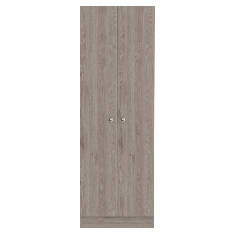 Home Square 2 Piece Wood Multi Storage Two-Door Pantry Cabinet Set in Light Gray