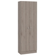 Home Square 2 Piece Wood Multi Storage Two-Door Pantry Cabinet Set in Light Gray