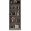 Home Square 2 Piece Wood Multi Storage Two-Door Pantry Cabinet Set in Light Gray