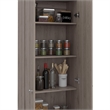 Home Square 2 Piece Wood Multi Storage Two-Door Pantry Cabinet Set in Light Gray