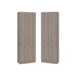 Home Square 2 Piece Wood Multi Storage Two-Door Pantry Cabinet Set in Light Gray