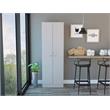 Home Square 2 Piece Wood Multi Storage Two-Door Pantry Cabinet Set in Off White