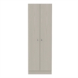 Home Square 2 Piece Wood Multi Storage Two-Door Pantry Cabinet Set in Off White