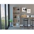 Home Square 2 Piece Wood Multi Storage Two-Door Pantry Cabinet Set in Off White