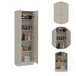 Home Square 2 Piece Wood Multi Storage Two-Door Pantry Cabinet Set in Off White