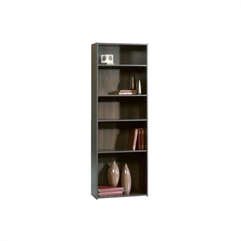 Home Square 5-Shelf Engineered Wood Bookcase Set in Cinnamon Cherry (Set of 2)