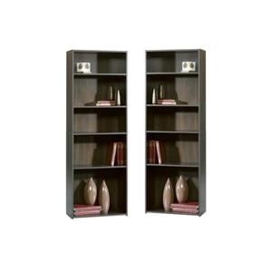 Home Square 5-Shelf Engineered Wood Bookcase Set in Cinnamon Cherry (Set of 2)