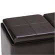 Home Square 2 Piece Faux Leather Storage Bench Set in Tanners Brown