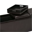 Home Square 2 Piece Faux Leather Storage Bench Set in Tanners Brown