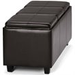 Home Square 2 Piece Faux Leather Storage Bench Set in Tanners Brown