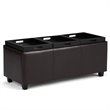 Home Square 2 Piece Faux Leather Storage Bench Set in Tanners Brown