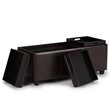 Home Square 2 Piece Faux Leather Storage Bench Set in Tanners Brown