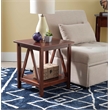 Home Square 2 Piece Wood End Table Set in Brown