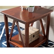 Home Square 2 Piece Wood End Table Set in Brown