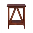 Home Square 2 Piece Wood End Table Set in Brown
