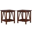 Home Square 2 Piece Wood End Table Set in Brown
