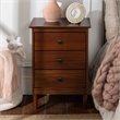 Home Square 3 Drawer Solid Wood Nightstand Set in Walnut (Set of 2)