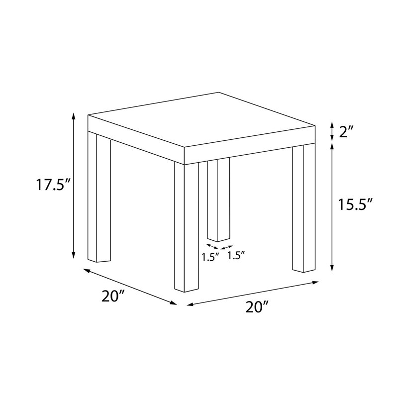 Home Square 2 Piece Hollow-core End Table Set in Espresso