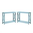 Home Square 2 Piece Wood Console Table Set in Sea Foam Green