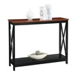 Home Square 2 Piece Wood Console Table Set in Cherry and Black
