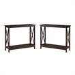 Home Square 2 Piece Wood Console Table Set in Espresso