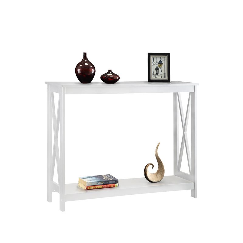 Home Square 2 Piece Wood Console Table Set in White