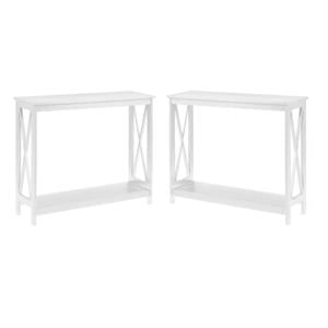 Home Square 2 Piece Wood Console Table Set in White