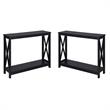 Home Square 2 Piece Rectangular Console Table Set in Black