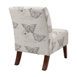 Home Square 2 Piece Butterfly Upholstered Wood Slipper Chair Set in Gray