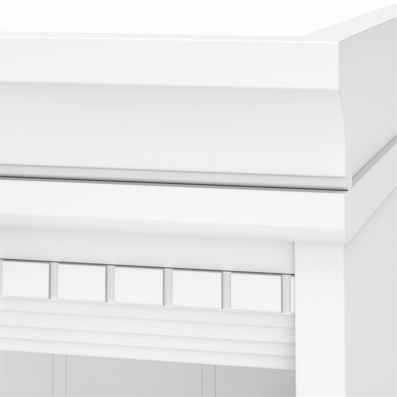 Home Square 5-Shelf Wood Bookcase Set in Pure White and Shiplap Gray (Set of 2)