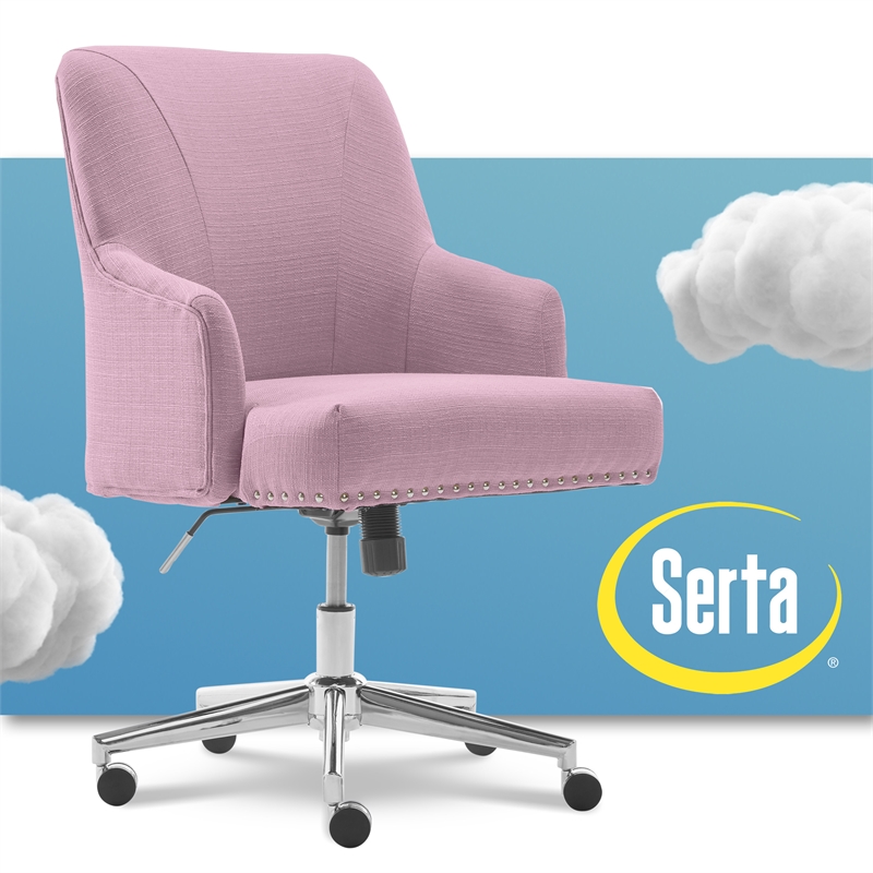 Home Square 2 Piece Leighton Fabric Home Office Chair Set in Lilac Purple