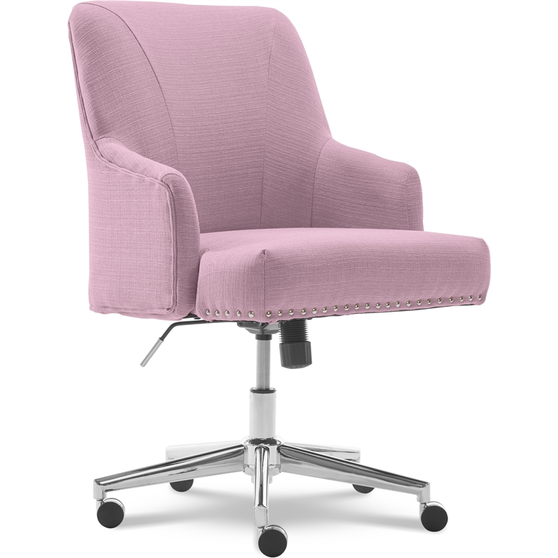 Home Square 2 Piece Leighton Fabric Home Office Chair Set in Lilac Purple