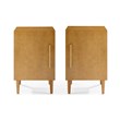 Home Square 2 Piece Wood Record Player Stand Set in Acorn