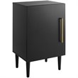 Home Square 2 Piece Wood Record Player Stand Set in Matte Black