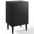 Home Square 2 Piece Wood Record Player Stand Set in Matte Black