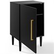 Home Square 2 Piece Wood Record Player Stand Set in Matte Black