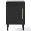 Home Square 2 Piece Wood Record Player Stand Set in Matte Black