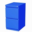 Home Square 2 Piece Deep Metal Mobile Pedestal 2-Drawer File/File Set in Blue