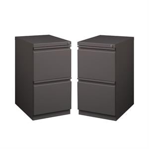 Home Square Mobile Pedestal 2-Drawer Filing Cabinet Set in Espresso