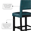 Home Square 2 Piece Wood Counter Stool Set in Agean Blue