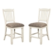 Home Square 2 Piece Wood Counter Height Stool Set in Antique White