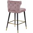 Home Square 2 Piece Upholstered Velvet Bar Stool Set in Pink